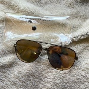 Quay Australia green and gold sunglasses